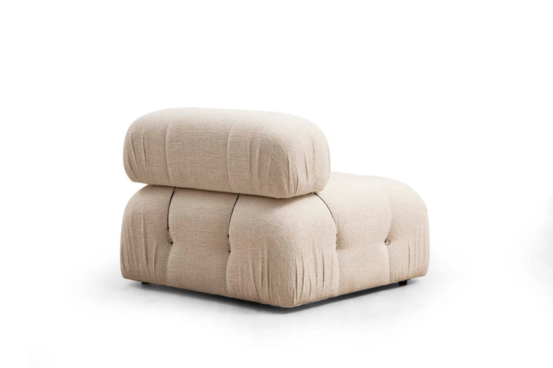 Bubblig Soffa 3-sits Belgin med fasta armstöd och repdetaljer - Ljusbeige - Möbler - Soffa - 3 sits soffa
