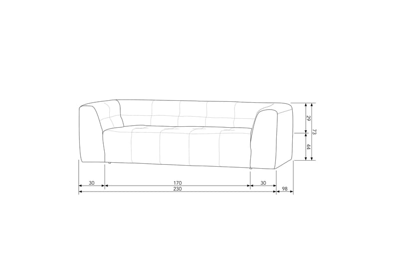Byxelkroken 3-sits Soffa - Mörkgrå - Möbler - Soffa - 3 sits soffa