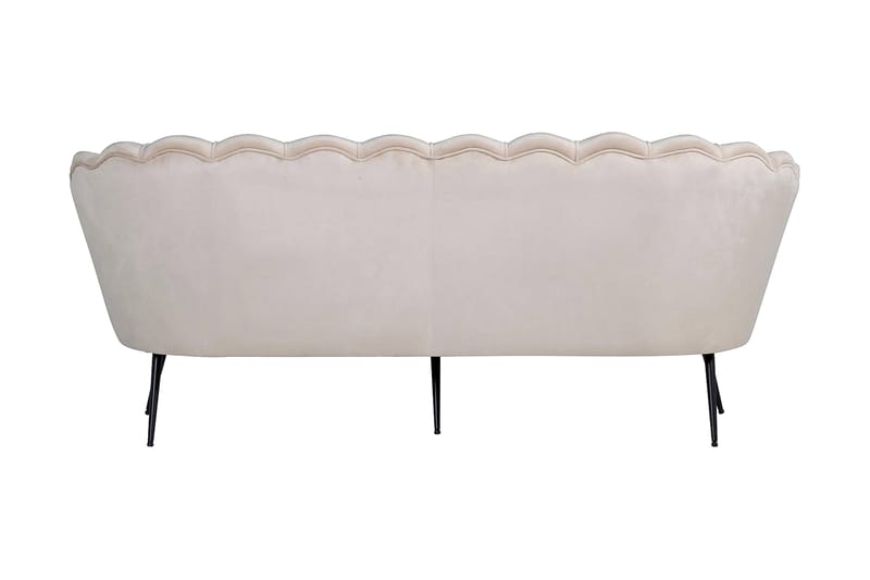 Calais 3-sits Snäckformad Sammetssoffa 181 cm - Beige - Möbler - Soffa - 3 sits soffa