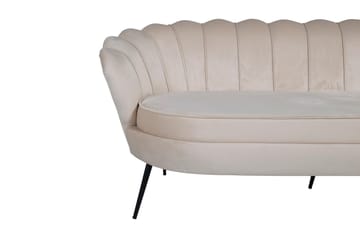 Calais 3-sits Snäckformad Sammetssoffa 181 cm - Beige - Möbler - Soffa - 3 sits soffa