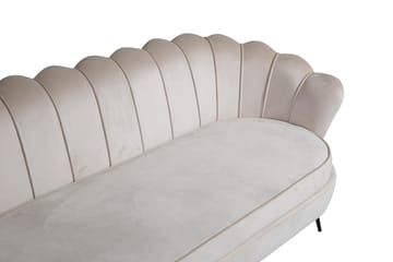 Calais 3-sits Snäckformad Sammetssoffa 181 cm - Beige - Möbler - Soffa - 3 sits soffa