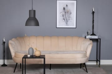 Calais 3-sits Snäckformad Sammetssoffa 181 cm - Beige - Möbler - Soffa - 3 sits soffa