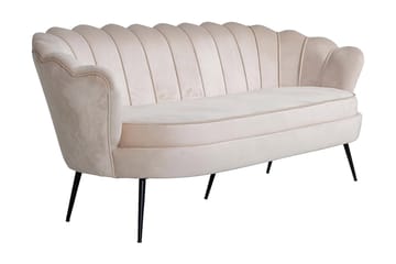 Calais 3-sits Snäckformad Sammetssoffa 181 cm - Beige - Möbler - Soffa - 3 sits soffa