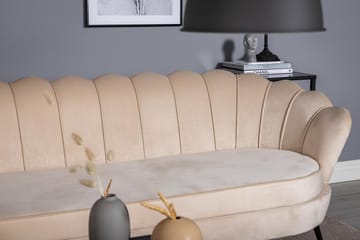 Calais 3-sits Snäckformad Sammetssoffa 181 cm - Beige - Möbler - Soffa - 3 sits soffa