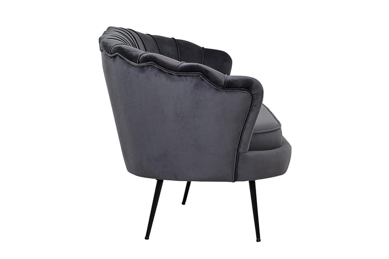 Calais 3-sits Snäckformad Sammetssoffa 181 cm - Grå - Möbler - Soffa - 3 sits soffa