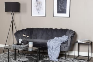 Calais 3-sits Snäckformad Sammetssoffa 181 cm - Grå - Möbler - Soffa - 3 sits soffa