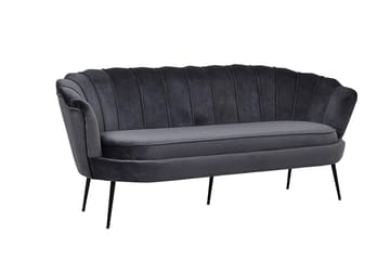Calais 3-sits Snäckformad Sammetssoffa 181 cm - Grå - Möbler - Soffa - 3 sits soffa