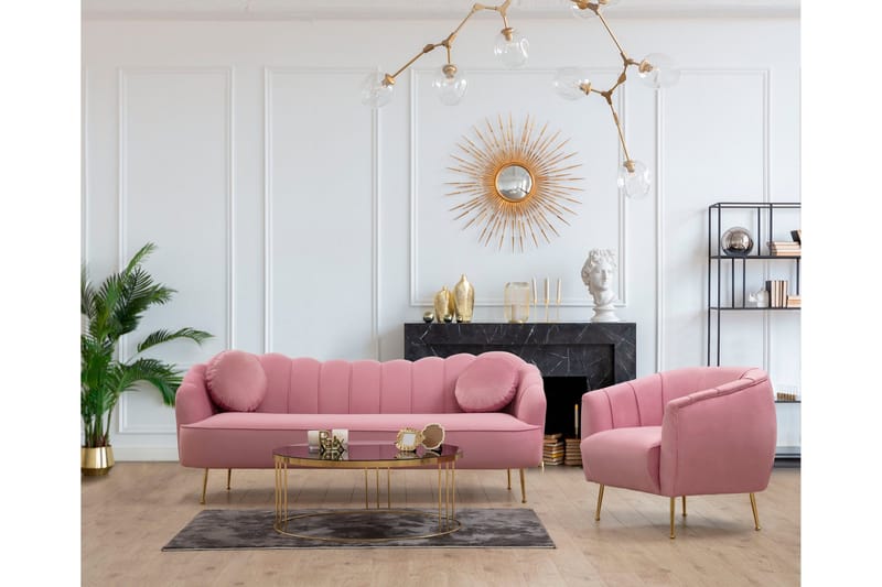 Caraquet Soffa 3-sits - Rosa - Möbler - Soffa - 3 sits soffa
