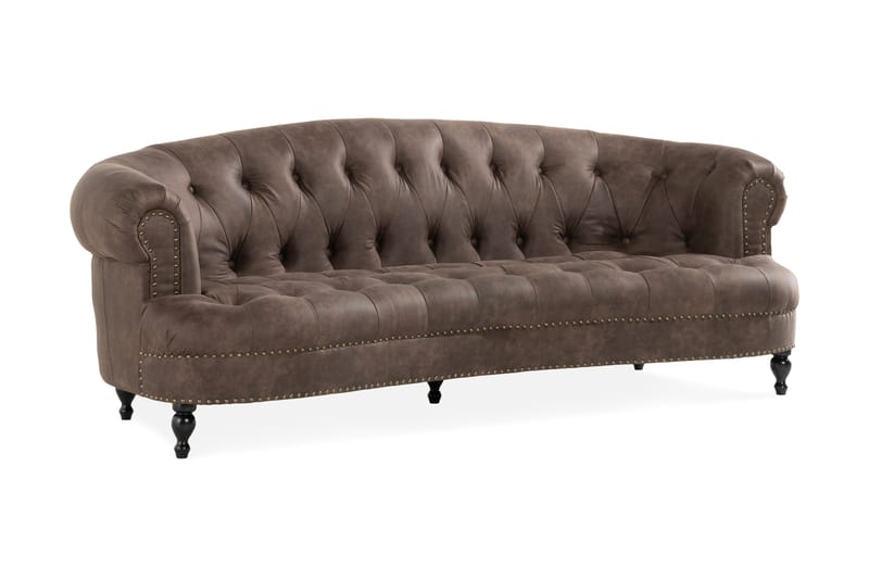 Castelano 3-sits Soffa - Brun - Chesterfield soffa - 3 sits soffa