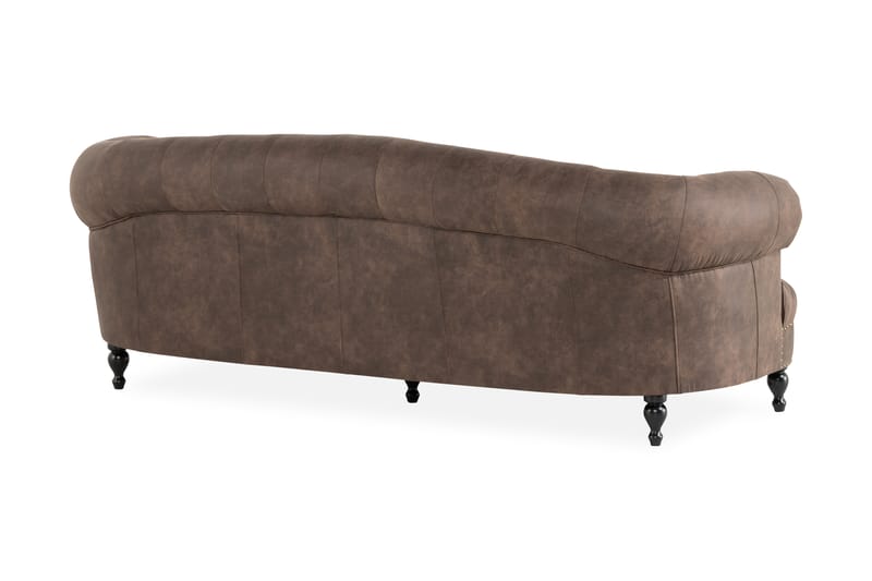 Castelano 3-sits Soffa - Brun - Chesterfield soffa - 3 sits soffa