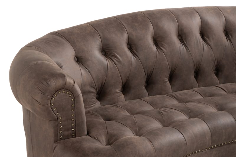 Castelano 3-sits Soffa - Brun - Chesterfield soffa - 3 sits soffa