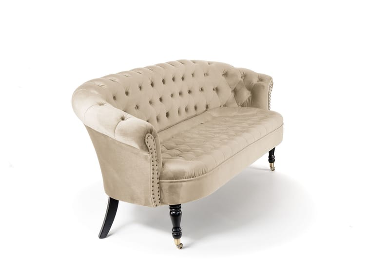 Chesterfield Ludovic Soffa 3-sits - Beige - Chesterfield soffa - 3 sits soffa - Sammetssoffa