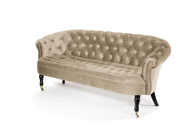 Chesterfield Ludovic Soffa 3-sits - Beige - Chesterfield soffa - 3 sits soffa - Sammetssoffa