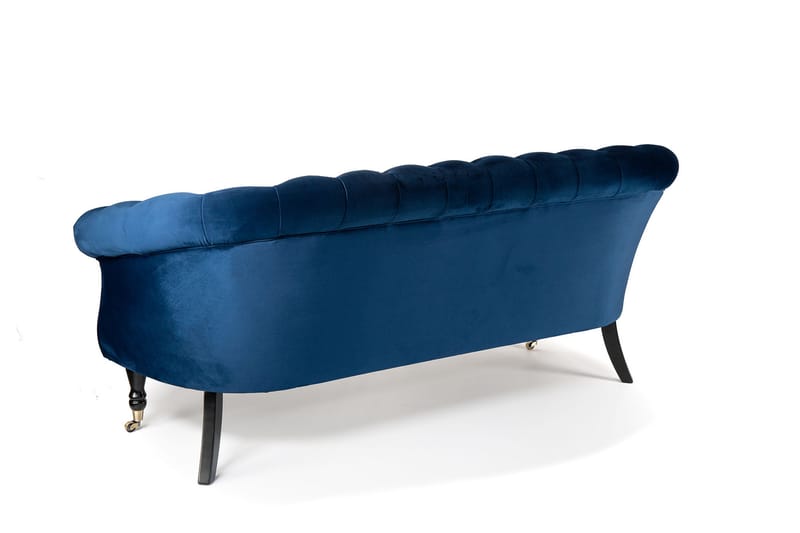 Chesterfield Ludovic Soffa 3-sits - Blå - Chesterfield soffa - 3 sits soffa - Sammetssoffa