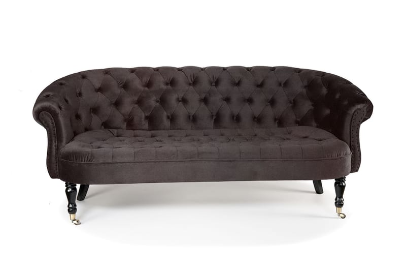 Chesterfield Ludovic Soffa 3-sits - Brun - Chesterfield soffa - 3 sits soffa - Sammetssoffa