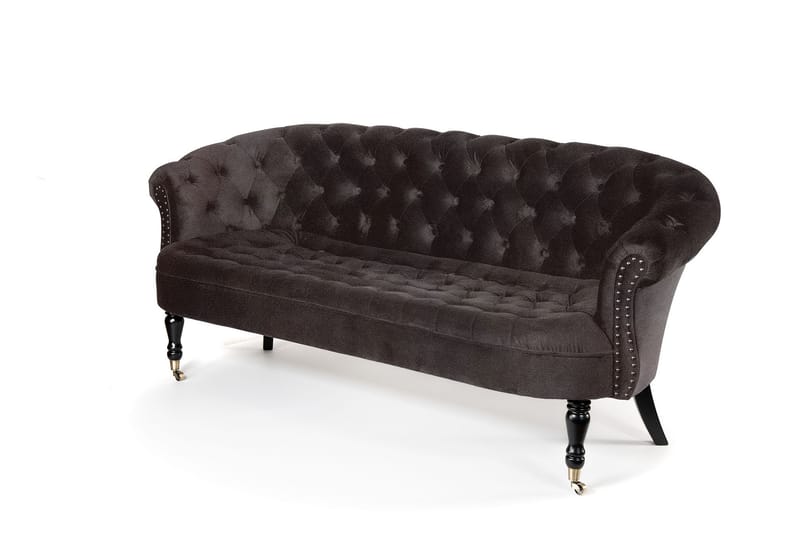 Chesterfield Ludovic Soffa 3-sits - Brun - Sammetssoffa - 3 sits soffa - Chesterfield soffa
