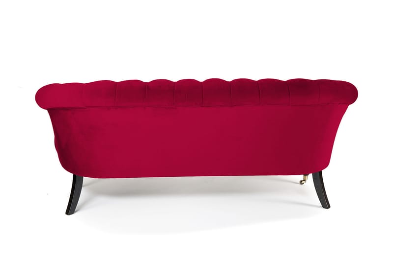 Chesterfield Ludovic Soffa 3-sits - Cerise - Chesterfield soffa - 3 sits soffa - Sammetssoffa