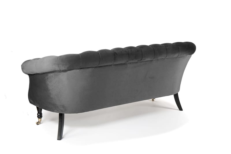 Chesterfield Ludovic Soffa 3-sits - Mörkgrå - Chesterfield soffa - 3 sits soffa - Sammetssoffa