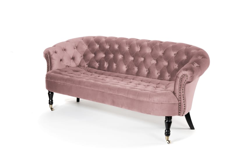 Chesterfield Ludovic Soffa 3-sits - Rosa - Chesterfield soffa - 3 sits soffa - Sammetssoffa