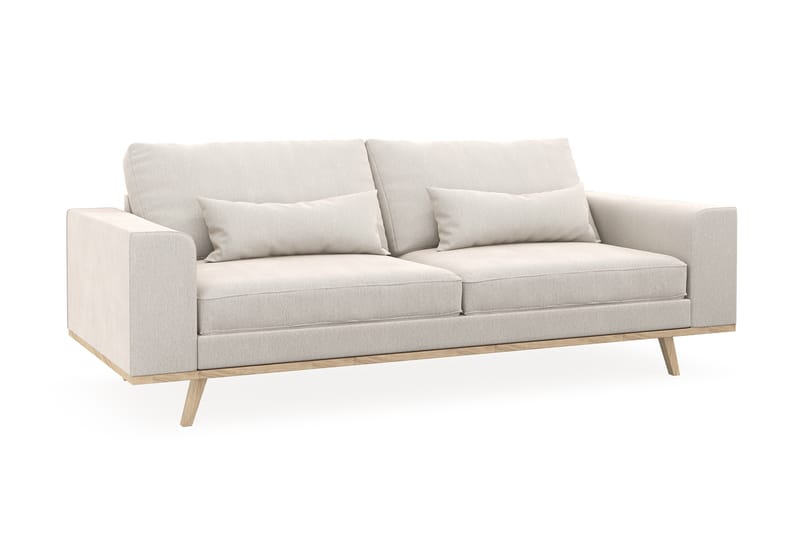 Copenhagen 3-sits Sammetssoffa - Krämvit - Möbler - Soffa - 3 sits soffa