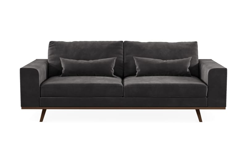 Copenhagen 3-sits Sammetssoffa - Mörkgrå - Möbler - Soffa - 3 sits soffa