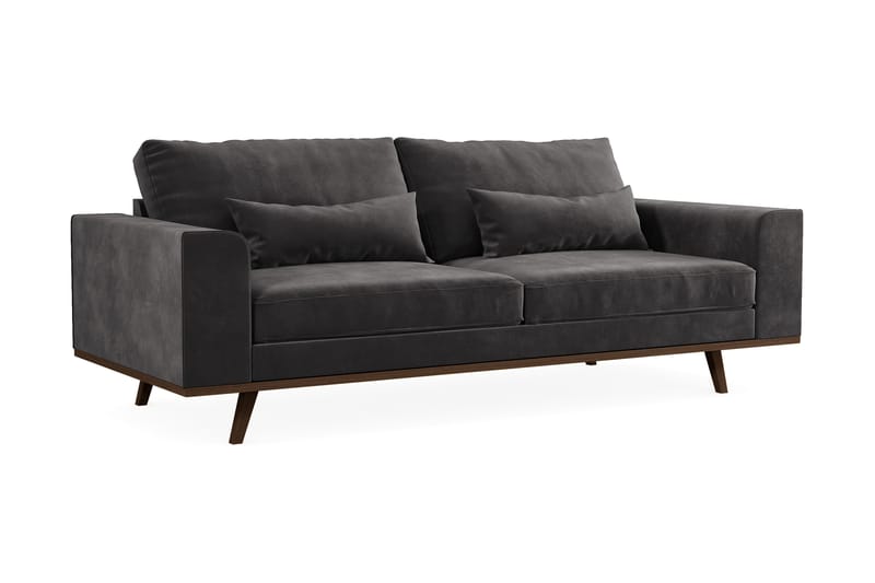 Copenhagen 3-sits Sammetssoffa - Mörkgrå - Möbler - Soffa - 3 sits soffa