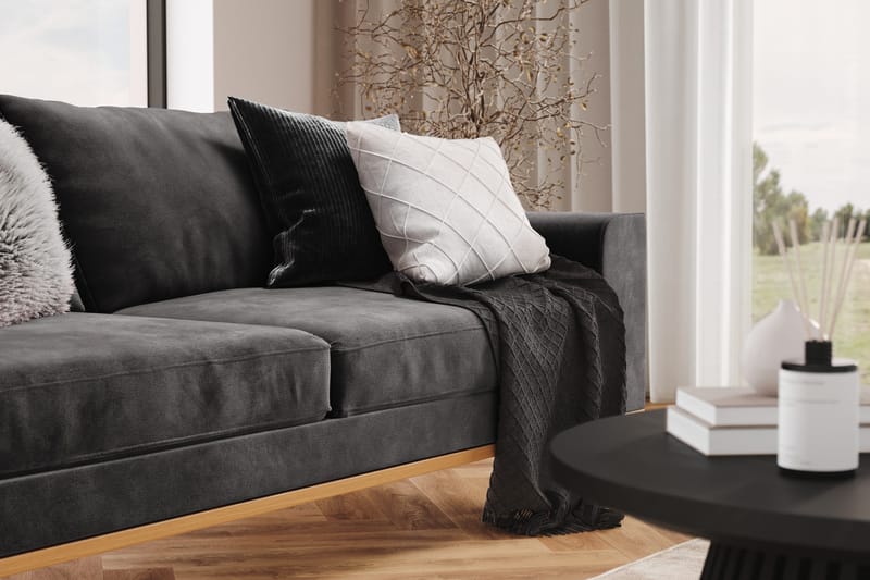 Copenhagen 3-sits Sammetssoffa - Mörkgrå - Möbler - Soffa - 3 sits soffa