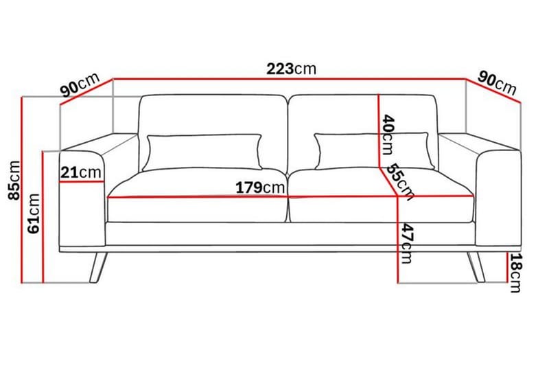 Copenhagen 3-sits Soffa i Konstläder - Brun - Möbler - Soffa - 3 sits soffa