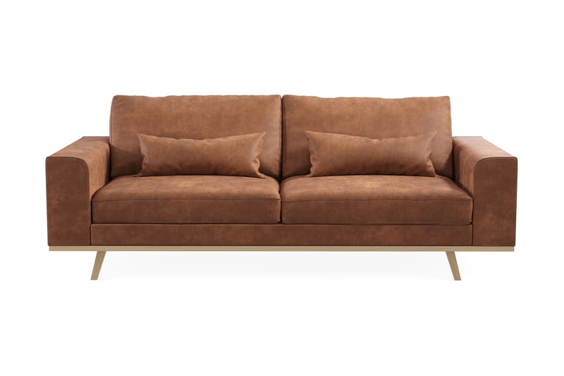 Copenhagen 3-sits Soffa i Konstläder - Brun - Möbler - Soffa - 3 sits soffa