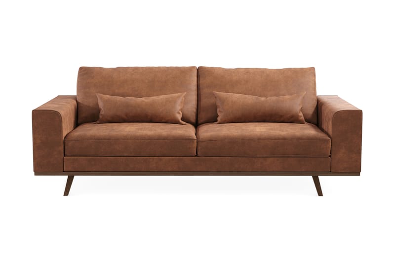 Copenhagen 3-sits Soffa i Konstläder - Brun - Möbler - Soffa - 3 sits soffa