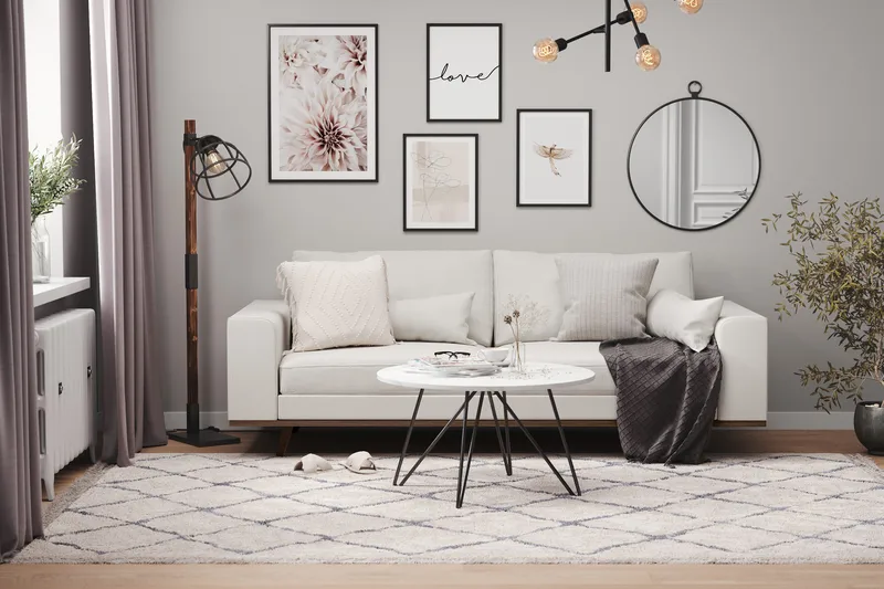 Copenhagen 3-sits Tygsoffa - Ljusgrå - Möbler - Soffa - 3 sits soffa