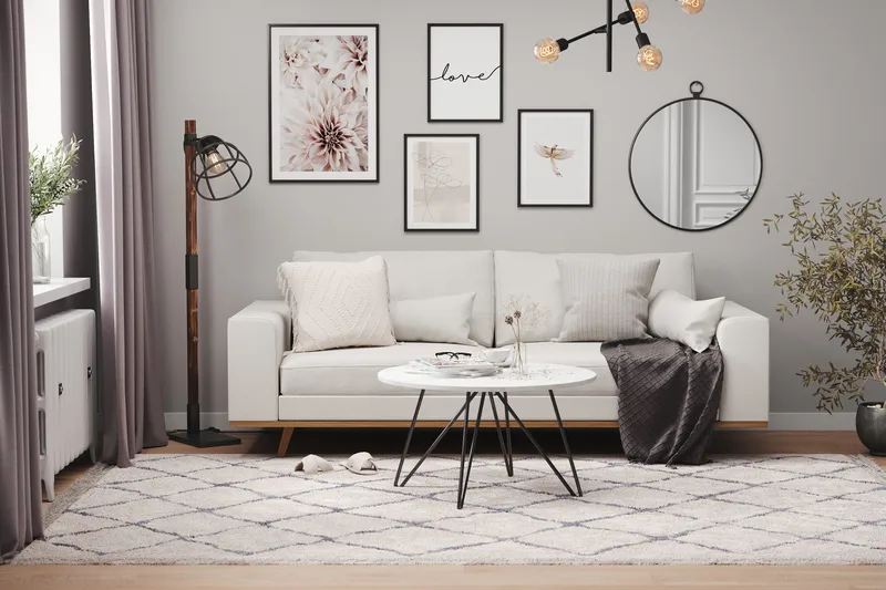 Copenhagen 3-sits Tygsoffa - Ljusgrå - Möbler - Soffa - 3 sits soffa