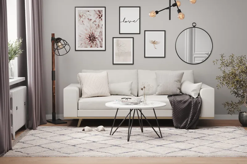 Copenhagen 3-sits Tygsoffa - Ljusgrå - Möbler - Soffa - 3 sits soffa