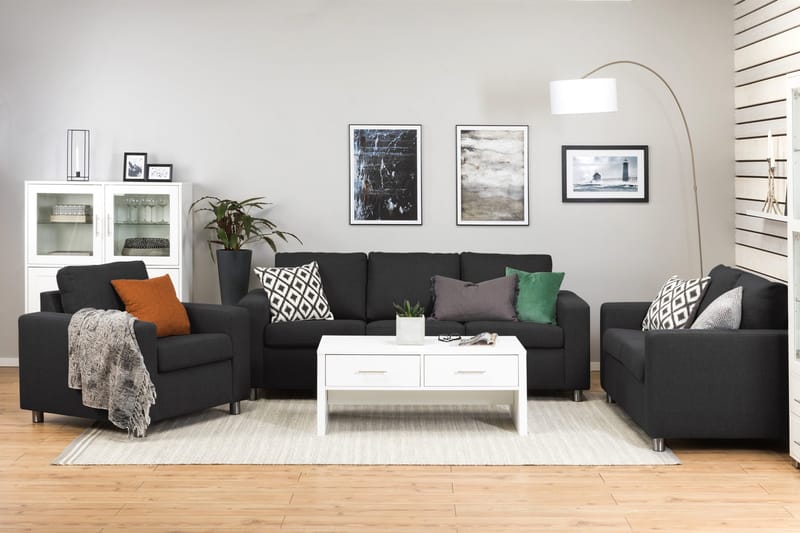 Crazy 3-sits Tygsoffa - Antracit - Möbler - Soffa - 3 sits soffa