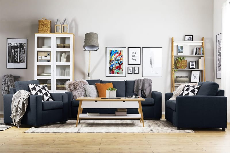 Crazy 3-sits Tygsoffa - Blå - Möbler - Soffa - 3 sits soffa