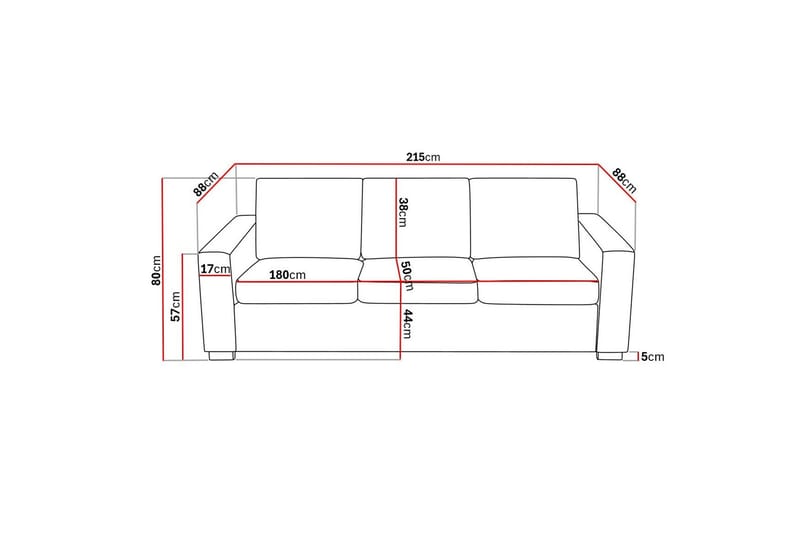 Crazy 3-sits Tygsoffa - Blå - Möbler - Soffa - 3 sits soffa