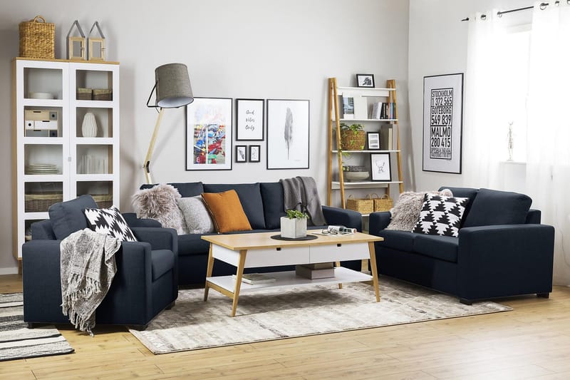 Crazy 3-sits Tygsoffa - Blå - Möbler - Soffa - 3 sits soffa