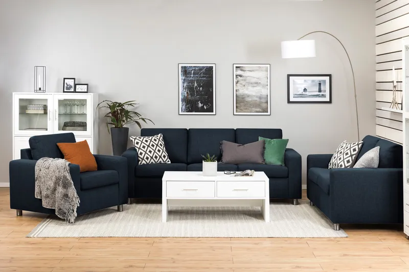 Crazy 3-sits Tygsoffa - Blå - Möbler - Soffa - 3 sits soffa