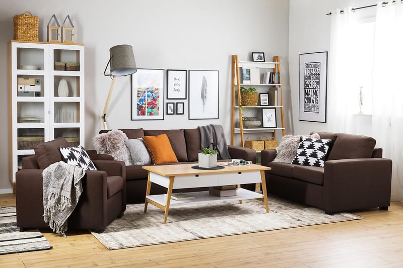 Crazy 3-sits Tygsoffa - Brun - Möbler - Soffa - 3 sits soffa