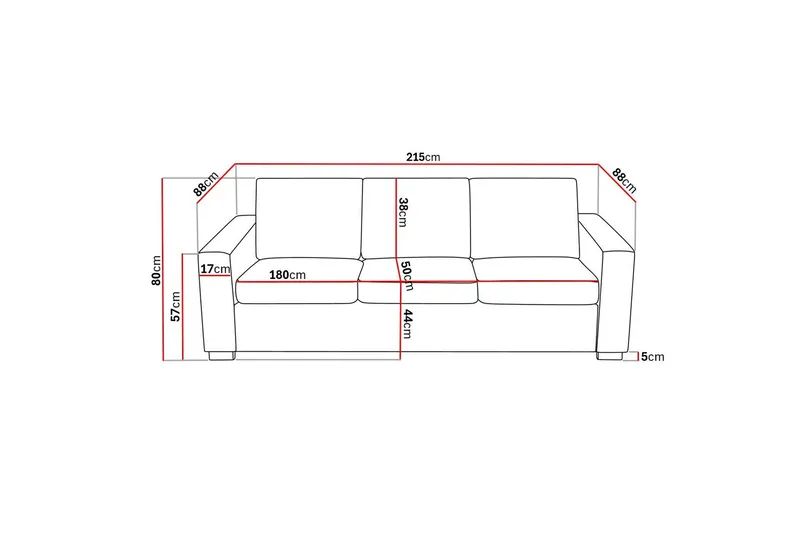 Crazy 3-sits Tygsoffa - Brun - Möbler - Soffa - 3 sits soffa