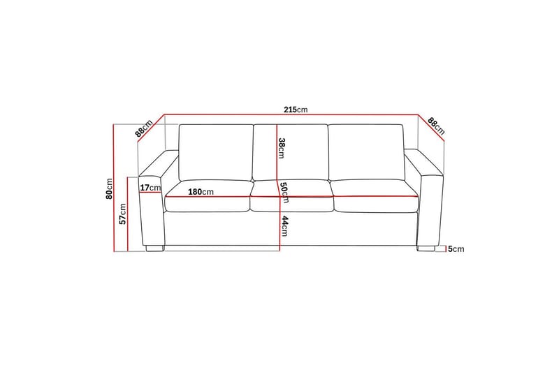 Crazy 3-sits Tygsoffa - Brun - Möbler - Soffa - 3 sits soffa