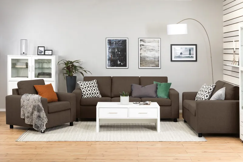 Crazy 3-sits Tygsoffa - Brun - Möbler - Soffa - 3 sits soffa