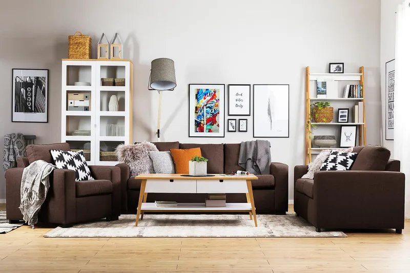 Crazy 3-sits Tygsoffa - Brun - Möbler - Soffa - 3 sits soffa