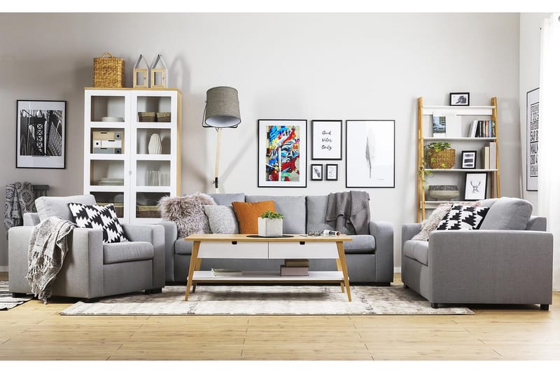 Crazy 3-sits Tygsoffa - Grå - Möbler - Soffa - 3 sits soffa