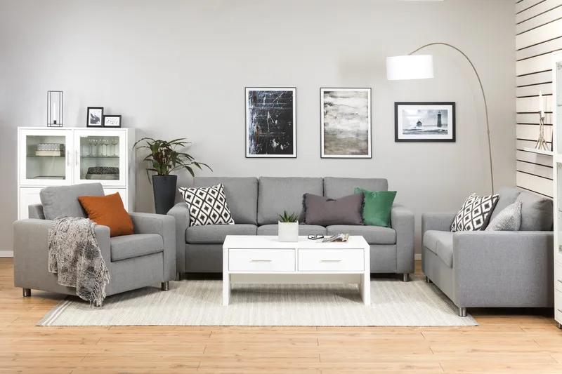 Crazy 3-sits Tygsoffa - Grå - Möbler - Soffa - 3 sits soffa