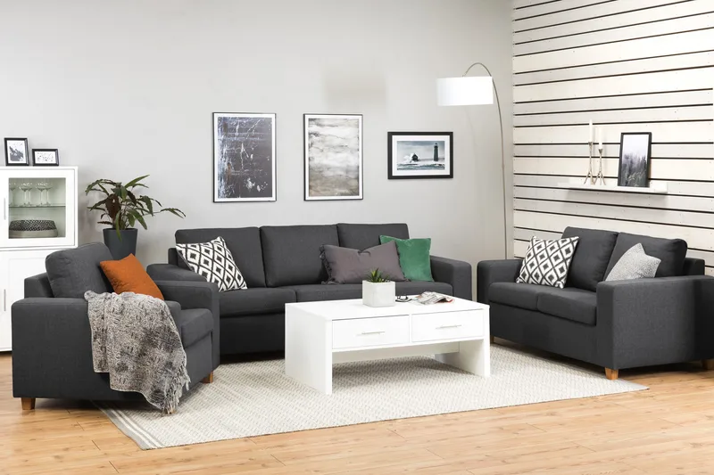 Crazy 3-sits Tygsoffa - Mörkgrå - Möbler - Soffa - 3 sits soffa