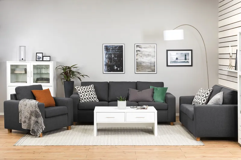 Crazy 3-sits Tygsoffa - Mörkgrå - Möbler - Soffa - 3 sits soffa