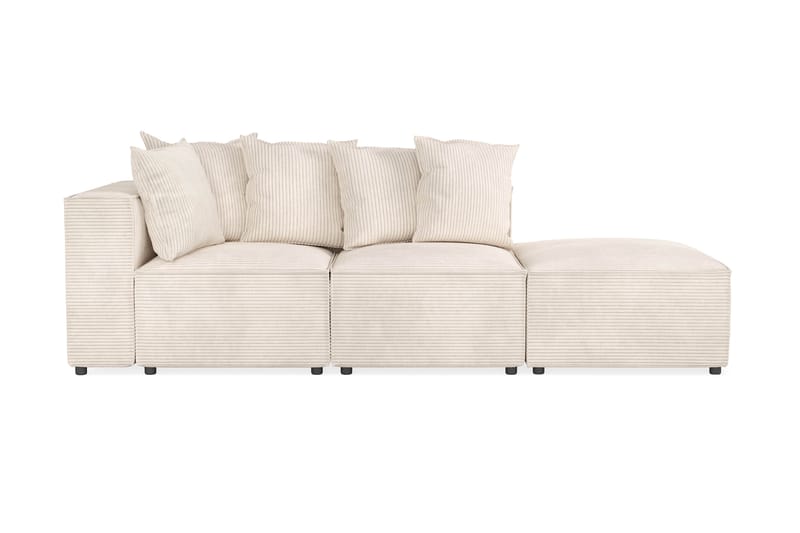 Cubo 3-sits Djup Modulsoffa + Fotpall i Manchester - Beige - Möbler - Soffa - 3 sits soffa