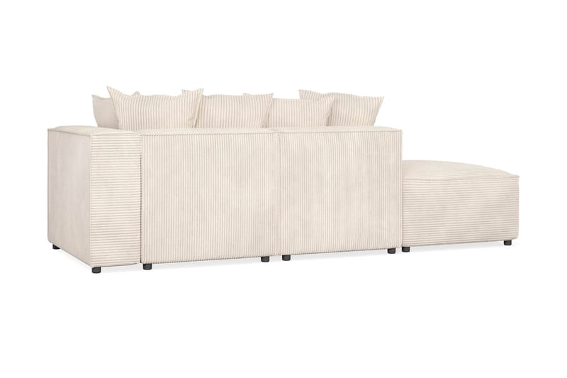 Cubo 3-sits Djup Modulsoffa + Fotpall i Manchester - Beige - Möbler - Soffa - Modulsoffor - Komplett modulsoffa
