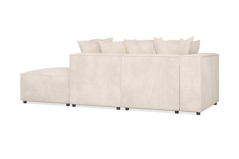 Cubo 3-sits Djup Modulsoffa + Fotpall i Manchester - Beige - Möbler - Soffa - Modulsoffor - Komplett modulsoffa
